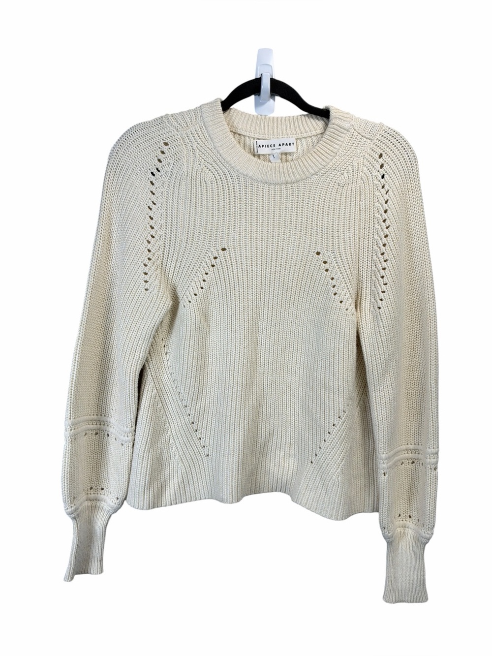 APIECE PART Celeste Crop Knit Sweater Sandshell - Picture 2 of 5